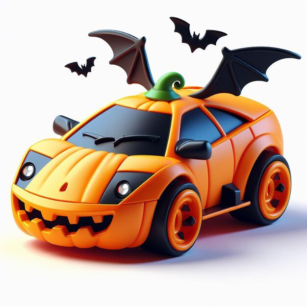 Représentation 3D d'un élément d'Halloween Icône d'halloween Pumpkin peur chaudron chauve-souris