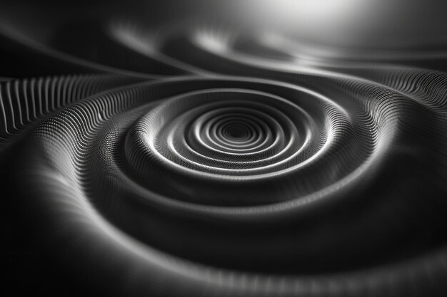 Une représentation abstraite de la formule d'Eulers avec une croissance exponentielle et des oscillations visualisées comme une spirale pulsante
