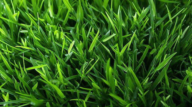 Représentation abstraite de l'herbe verte artificielle et des plantes dans un cadre naturel combinant la beauté de la nature avec le concept d'éléments artificiels Generative Ai