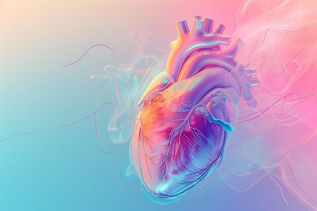 Une représentation artistique colorée d'un cœur humain