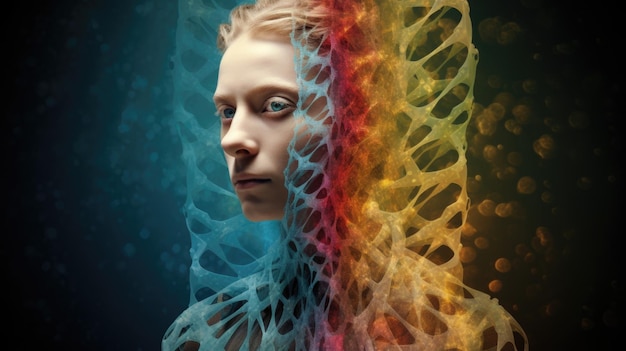 Une représentation artistique d'une personne atteinte d'une maladie génétique causée par une mutation mettant en évidence la