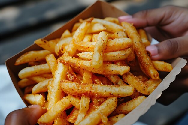 Représentation artistique d'une personne avec des frites