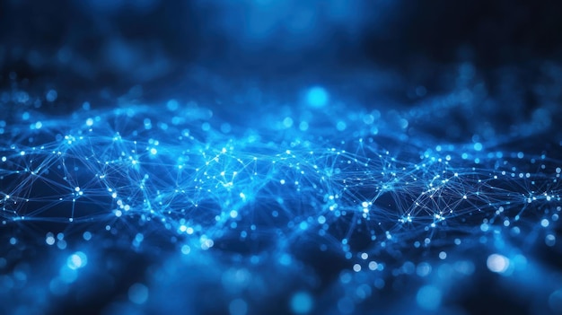 Une représentation numérique de nœuds et de lignes interconnectés symbolisant des réseaux de données