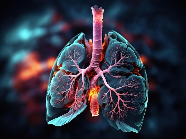 Représentation radiographique de l'anatomie du poumon Illustration abstraite