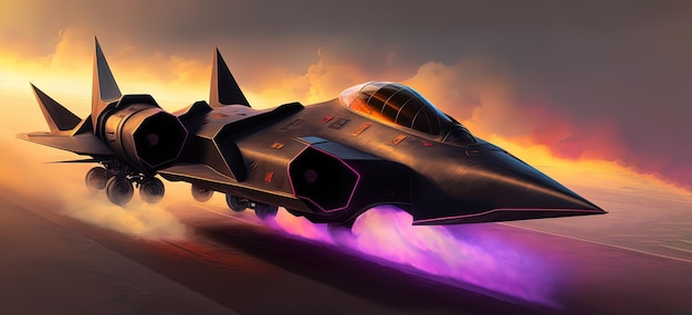 Représentation réaliste du SR71 volant à Mach 4 présentant l'aviation supersonique AIGenerated