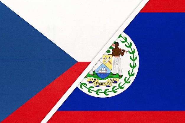 République tchèque et Belize symbole du pays République tchèque contre drapeaux nationaux béliziens