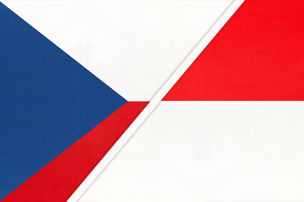 République tchèque et Indonésie symbole du pays République tchèque contre drapeaux nationaux indonésiens