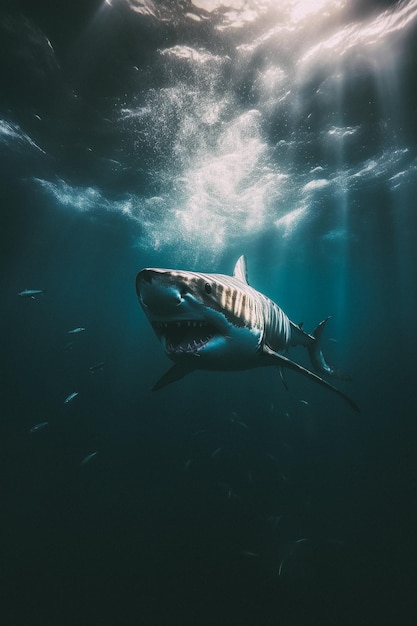 Un requin avec une bouche ouverte