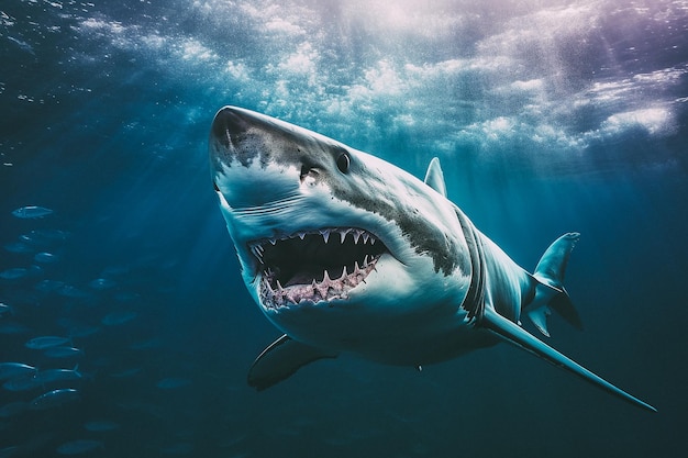 Un requin avec une bouche ouverte