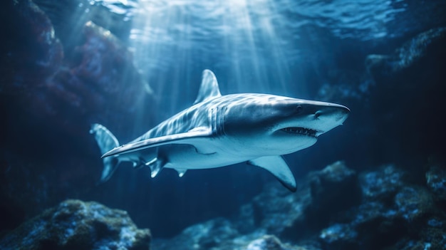 requin dans un bel aquarium