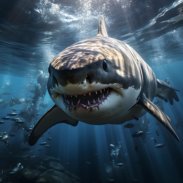 Photo un requin dans la mer.