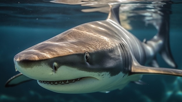 Un requin nageant dans l'eau