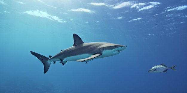 Un requin nageant dans l'océan