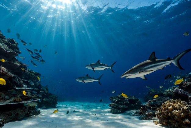 Le requin à pointe blanche océanique Carcharhinus longimanus nageant dans la mer rouge Les requins dans la nature La vie marine sous-marine