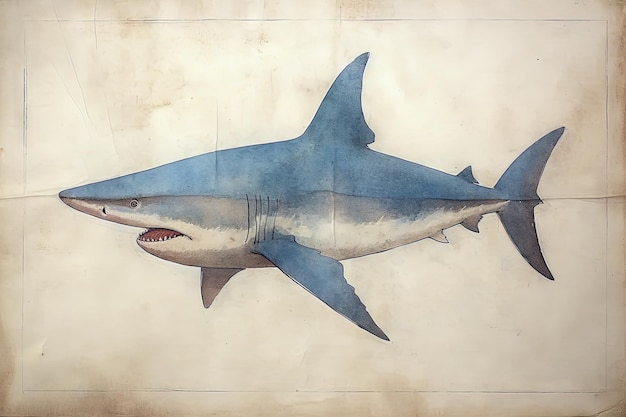 Photo requin si peint par hyeronimus bosch illustration illustration générative ai