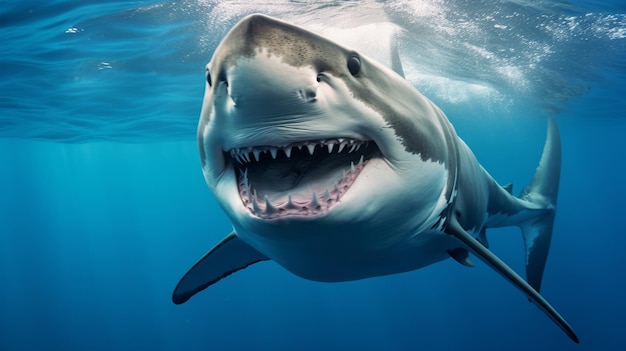 Le requin souriant dans l'océan