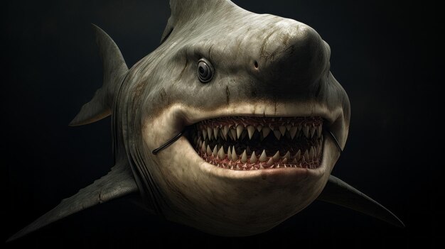 Le requin souriant avec des détails hyperréalistes par Anton Semenov