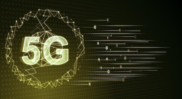 Réseau 5G jaune brillant