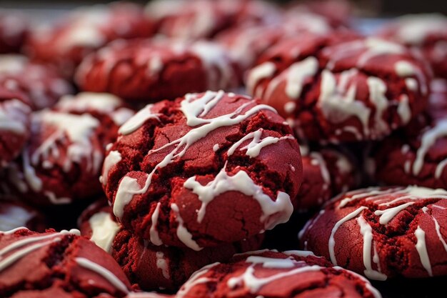 Photo le réseau de biscuits red velvet crinkle