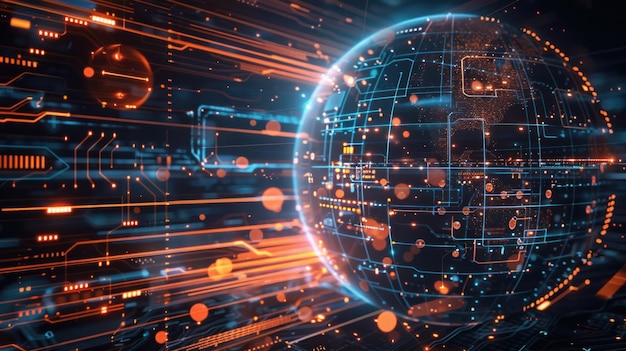 Un réseau mondial, une sphère numérique futuriste