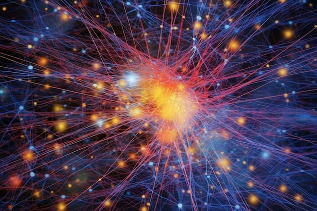Photo un réseau de neurones artificiels du domaine de l'apprentissage automatique