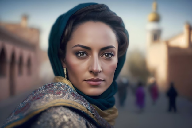 Réseau de neurones de portrait de femme iranienne ai généré