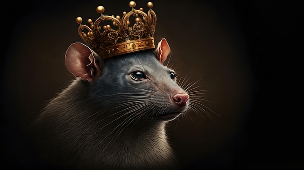 Réseau de neurones de portrait médiéval du roi des rats art généré