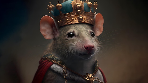 Réseau de neurones de portrait médiéval du roi des rats art généré