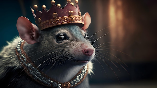 Réseau de neurones de portrait médiéval du roi des rats art généré