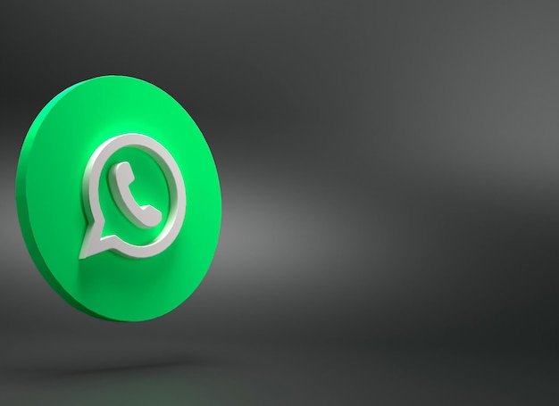 Réseau social WhatsApp icône copie espace illustration 3d