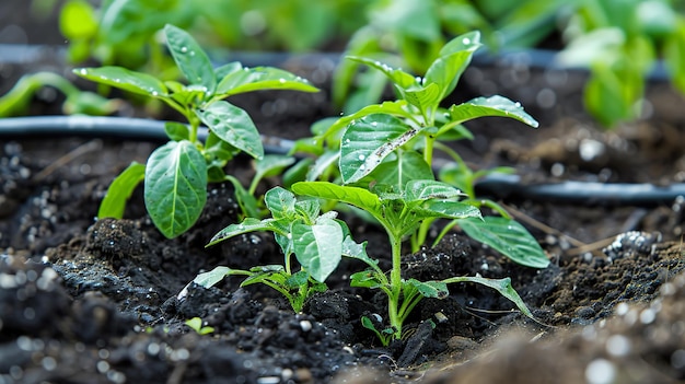 Réseau de sondes d'humidité du sol garantissant une technologie d'irrigation parfaite qui rencontre la terre