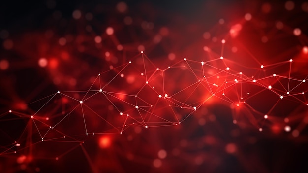 réseau de technologie de fond abstrait sur fond rouge