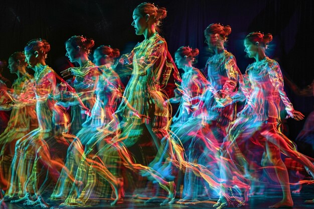 Réseaux neuronaux dans une danse virtuelle ar générative ai