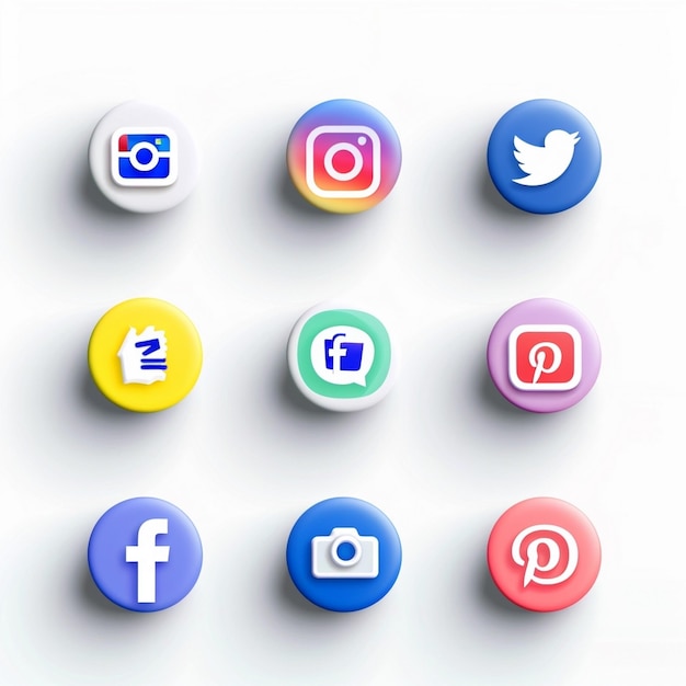 Les réseaux sociaux 3D, la collection ICON, les médias sociaux, le contexte de la journée