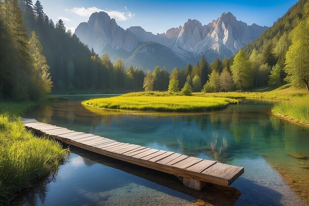 Réserve naturelle de Zelenci krajnska gora Slovénie Europe Vue matinale merveilleuse de la réserve naturelle deZelenci Slovénie voyage