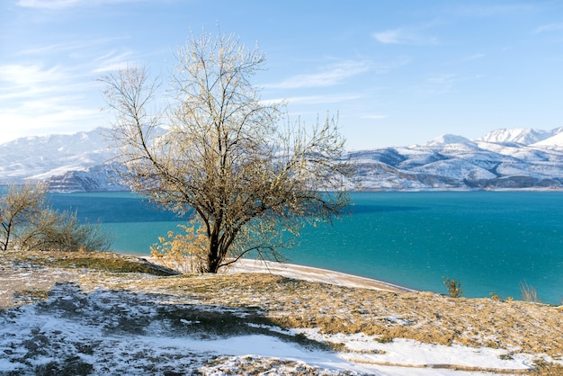 Réservoir Charvak en hiver