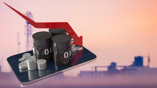Photo le réservoir d'huile et les pièces sur tablette pour le rendu 3d du concept d'entreprise