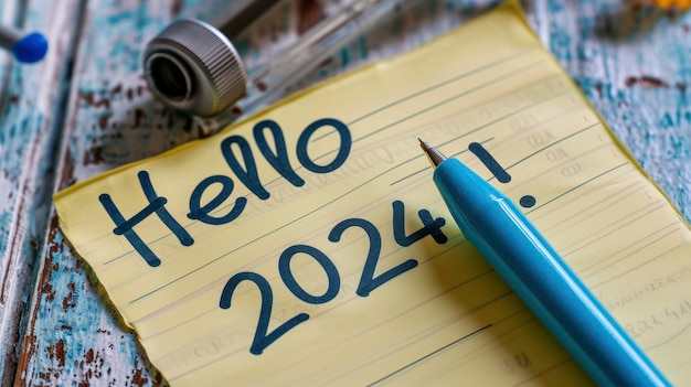 Résolutions De La Nouvelle Année 2024 Sur Le Bureau Liste Des Objectifs De  2024 Avec Carnet