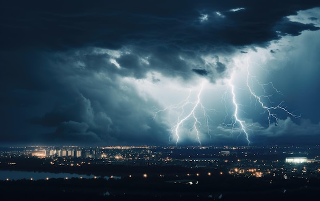 La résonance de l'orage sur un paysage urbain