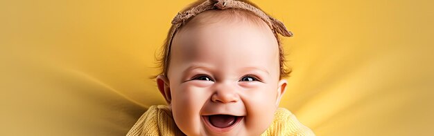 Ressentez une joie chaleureuse quand un mignon bébé partage un sourire radieux