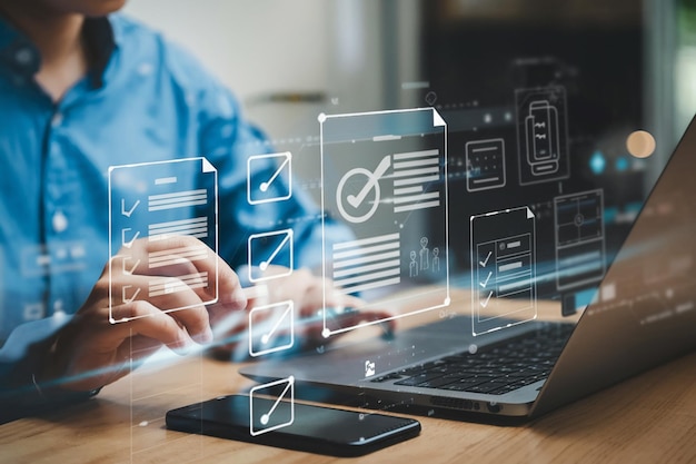Ressources humaines et concept de recrutement Lupe axée sur l'icône du professionnel