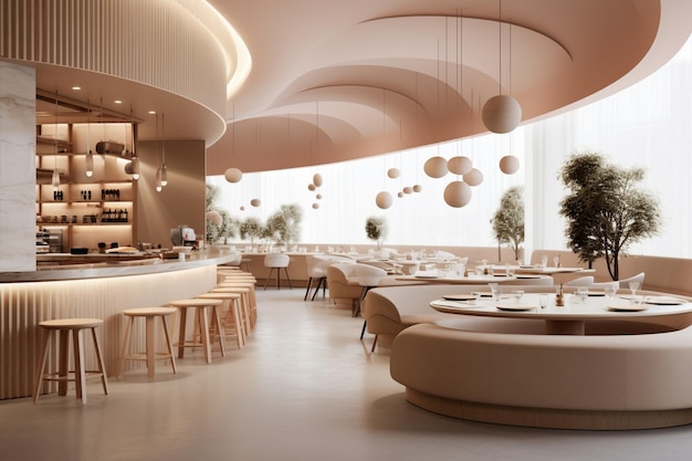 Restaurant avec un concept minimaliste