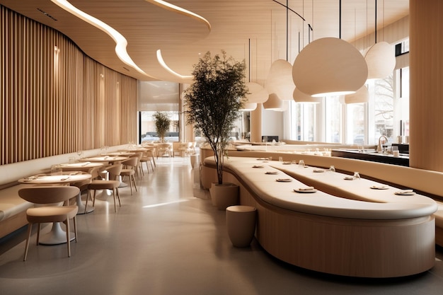 Restaurant avec un concept minimaliste