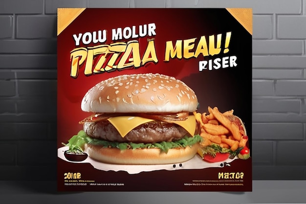 Restaurant de nourriture à prix réduit Burger Flyer Design Menu de aujourd'hui serpent annonce de repas chinois modèle
