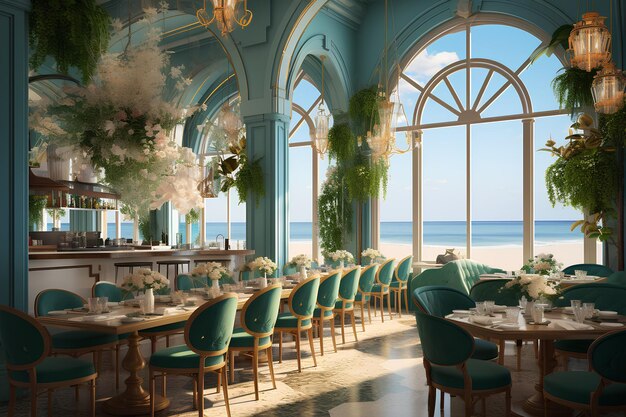 Un restaurant avec vue sur la plage