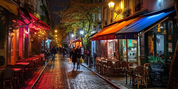 Photo des restaurants nocturnes dans le quartier latin de paris