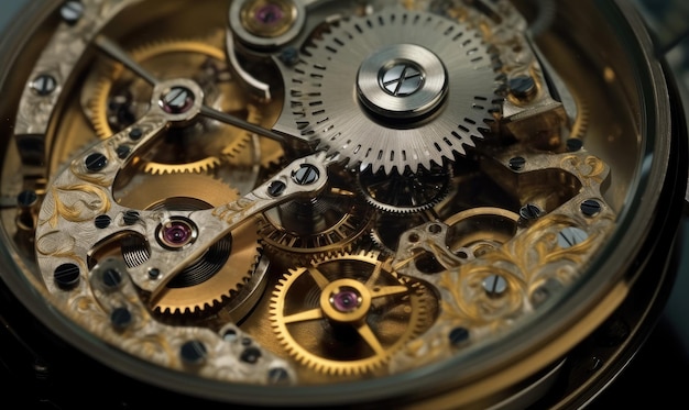 La restauration de montres vintage comprend la réparation délicate des engrenages de montres Création à l'aide d'outils d'IA génératifs