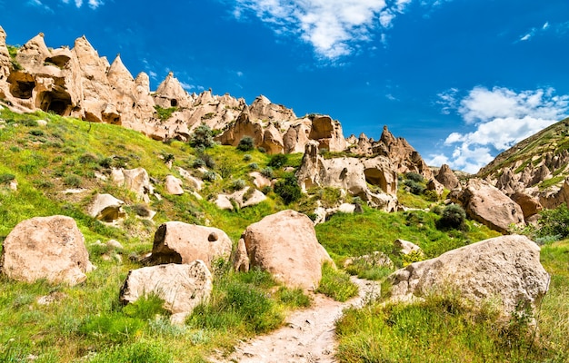 Restes du complexe du monastère de Zelve dans le parc national de Göreme. Cappadoce, Turquie