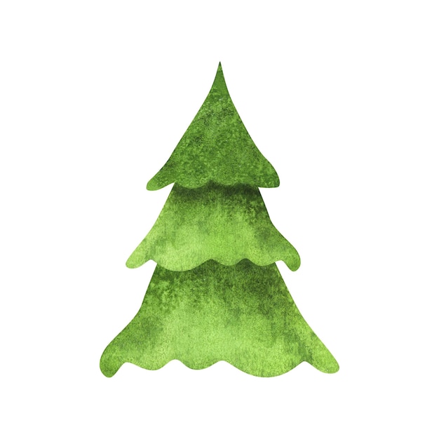 Résumé de l'arbre de Noël isolé sur fond blanc Illustration de Noël dessinée à la main à l'aquarelle Art pour la décoration design