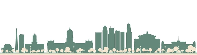 Résumé Buenos Aires Argentine City Skyline avec des repères de couleur